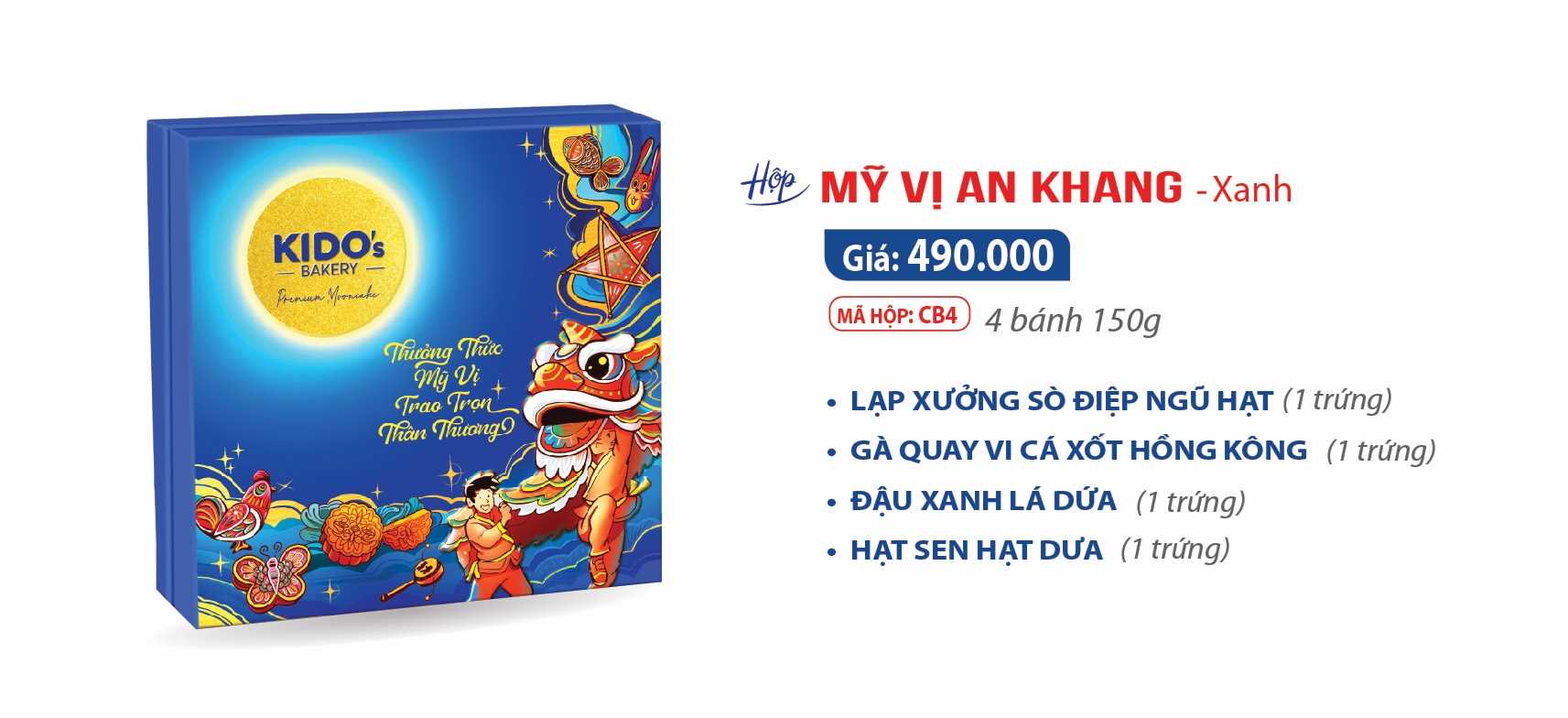 MỸ VỊ AN KHANG - Xanh ( 4 bánh 150g)